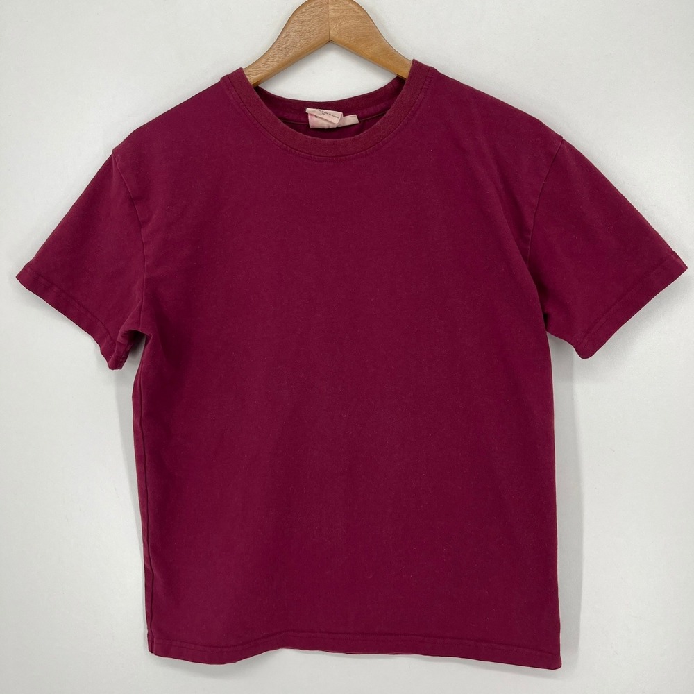Milkstain Womens Short Sleeve Crew Neck T-Shirt Maroon Size Small